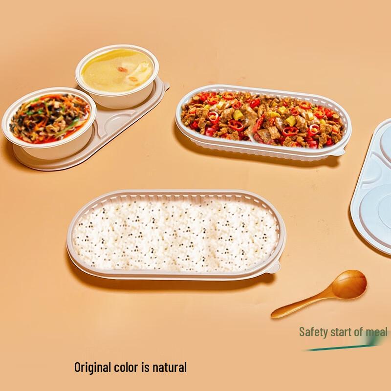 Disposable Degradable Round Takeaway Food Container with Lid