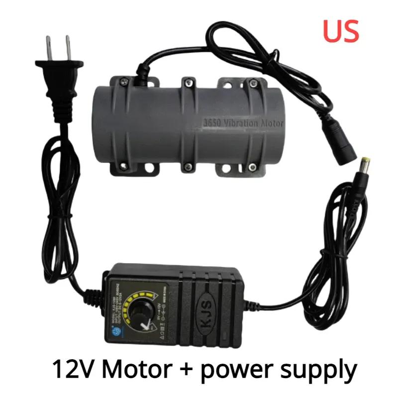 DC 12V/24V Vibration Motor Massage Medical Bed Vibrator Double Eccentric Vibration Equipment Vibrating Screen Motor Power Supply