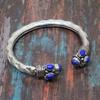 Wonderful Lapis Lazuli Gemstone Handmade 925 Sterling Silver Cuff Bracelet Adjustable