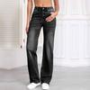 Women's Wide Leg Jeans Casual Highwaist Straight Denim Pants With Pockets