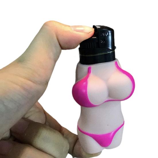 1Pc Igniter Case Creative Sexy Body Shape Silicone Ignition Machine Cover Durable Protection Case ARI