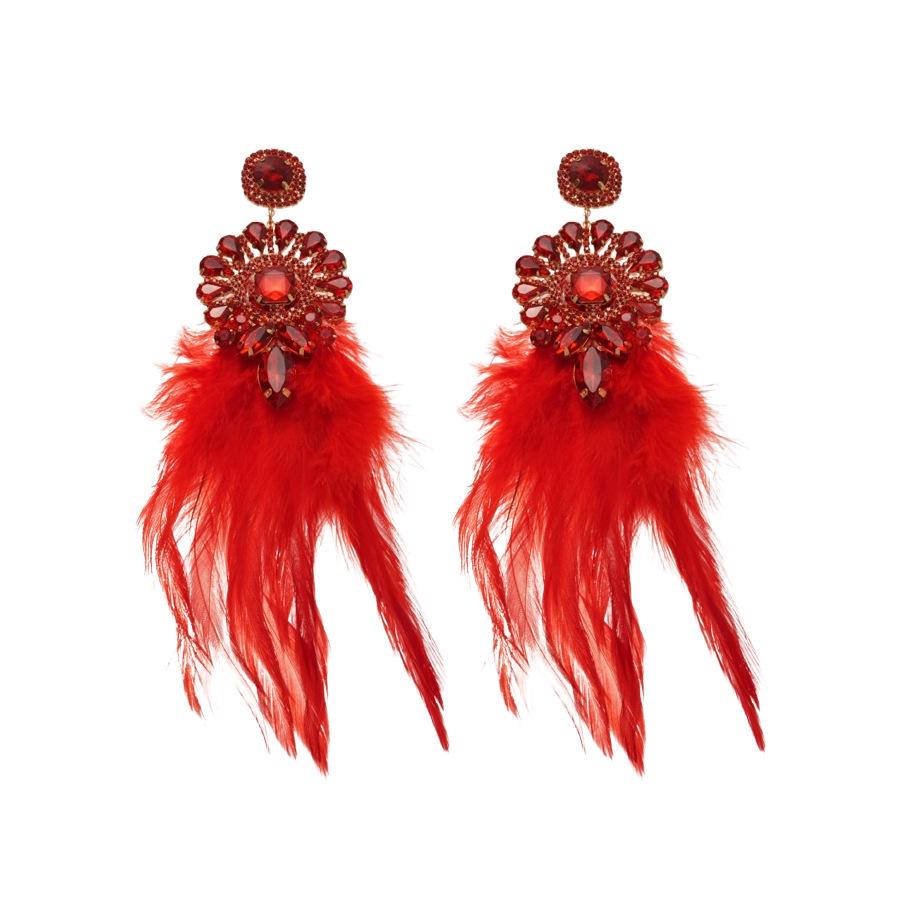 Роскошные серьги-кисточки с красными цветами: Стильные, Дорогие, Акцентные Серьги-Гвоздики для Женщин