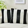 Наволочка из кроличьего меха в стиле инс, однотонная, в вертикальную полоску, большая подушка, скандинавская прямоугольная наволочка для подушки