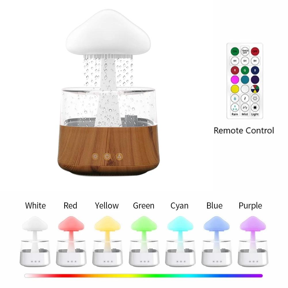For Rain Cloud Water Drops Air Humidifier Diffuser Essential Oil Ultrasonic USB Perfume Spray For Bedroom Car LED Lamps