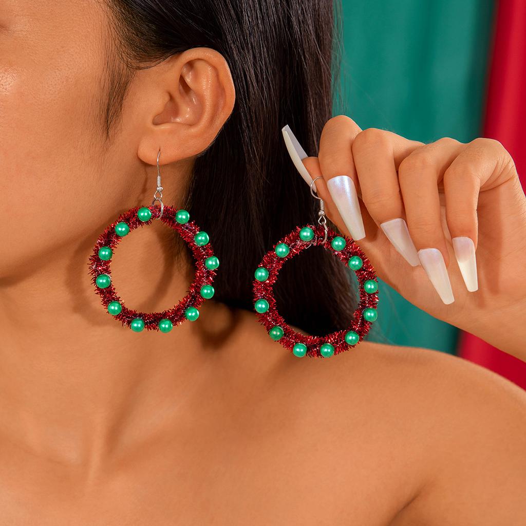 Бантик для елки, красочные серьги-гирлянды, персонализированные серьги-колокольчики, рождественская серия, женские