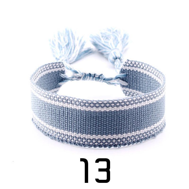 Женская мода ювелирные изделия подарок красочный декоративный узор вышитый ручной работы плетеный браслет в стиле бохо