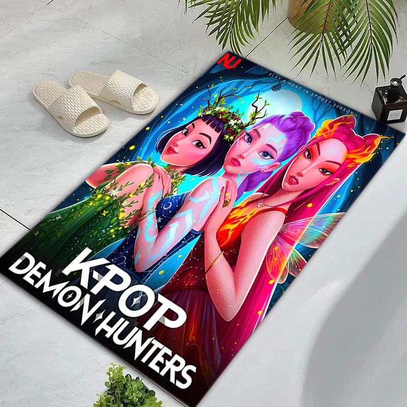 Demon Hunters Anime Mira Zoey Romy Carpets Suitable Room Office Bedroom Door Mats Birthday Gifts Holiday Gifts Carpet Living Room And Bedroom Mats Flo