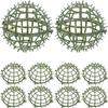 6Pcs Artificial Plant Topiary Ball Support Sturdy Plastic Flower Shelf Holder Faux Green Ball Frame Rack Decorative Flower