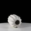 White Decorative Ceramic Vase with Ribbed Edges Milano - 21cm