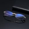 Readers Glasses Presbyopia Eyeglasses Rimless Reading Glasses Diamond Cutting Blue Light Blocking