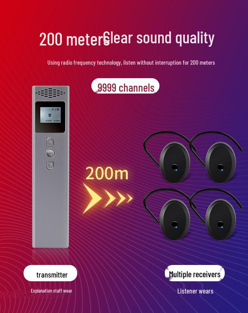 Dual-Speaker Wireless Translator with Noise Reduction for Multi-Group Tours and Conferences