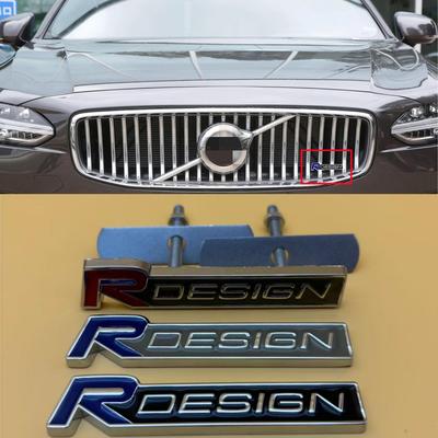 1 комплект Металлическая эмблема в стиле R DESIGN, Значок для украшения решетки радиатора автомобиля для аксессуаров V-o-l-vo