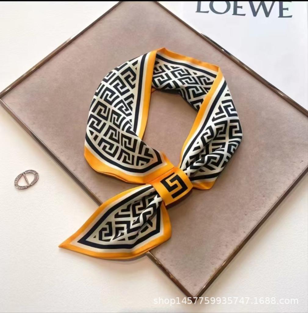Silk Scarf Small Long Square Scarf Women'S High-End Neck Protection Scarf Professional Matching Shirt Scarf