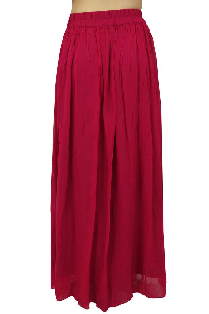 Bimba Женская летняя юбка-клеш из пурпурного жоржета с эластичной талией - L