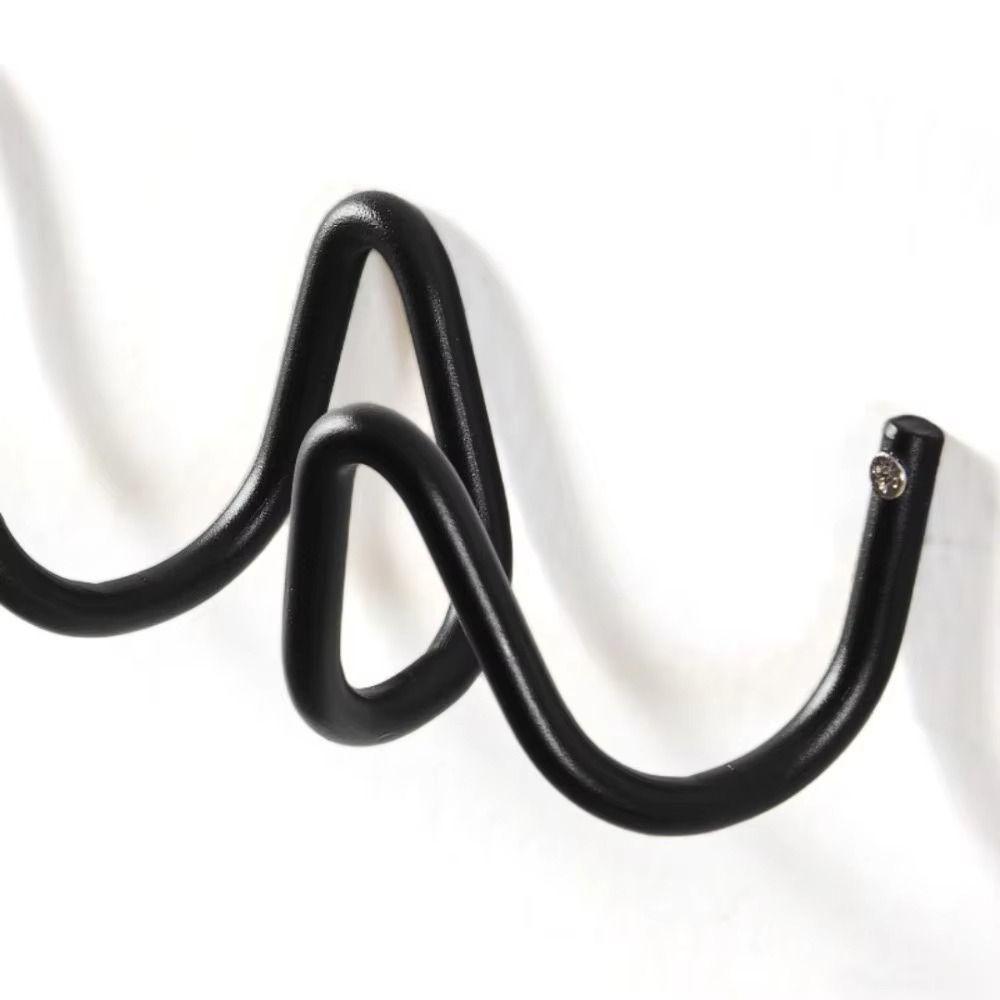 Waterproof Door Back Clothes Hook Wavy Shape Sundries Storage Holder Metal Wall Hook Towels