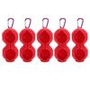 5Pcs Golf Ball Silicone Double Case Cover Portable Golf Ball Protective Holder Cover Red