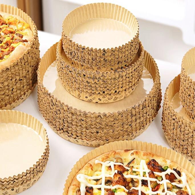 Thickened Laminated Paper Pizza Tray for Air Fryer - 4/6/8 Inch Bread Tray
