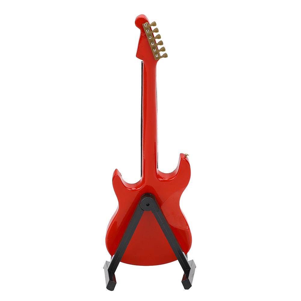 Electric Guitar Model, Basswood Material Musical Instrument Craft Ornament with Fine Craftsmanship, for Music Lovers Gift Decoration