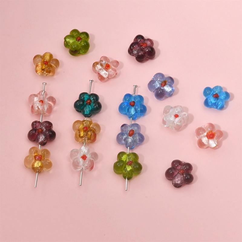 Popular Coloured Glaze Color Flower DIY Accessories Sweet Pendants DIY Handmade Bracelet Necklace Earrings Materials