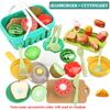 Cutting Play Food Toy for Kids Kitchen Pretend Fruit &Vegetables Accessories Educational Toy Food Kit for Toddler Children Gift