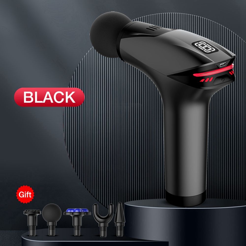 Новый холодный компрессионный фасциальный пистолет с ЖК-дисплеем, красочные огни, фитнес-массажер для расслабления мышц, электрошокер для шеи, упражнения на спину, глубокие ткани