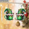 2D Flat Acrylic Green Dwarf Cup Drop Earrings, Suitable As A Holiday Gift for Women or Christmas Party Decoration Jewelry.