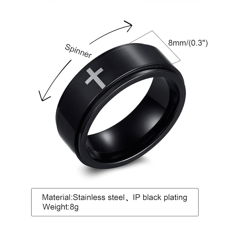 Ювелирные изделия Популярность бренд 8мм мужские кольца золото кольцо из нержавеющей стали обручальное кольцо доказательство любви ключ к счастью кольцо с крестом кольцо с крестом мода
