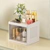 Foldable Cosmetics Storage Boxes Double Door Acrylic Skincare Organizer Case Household Multi Layer Stationery Organize Shelves