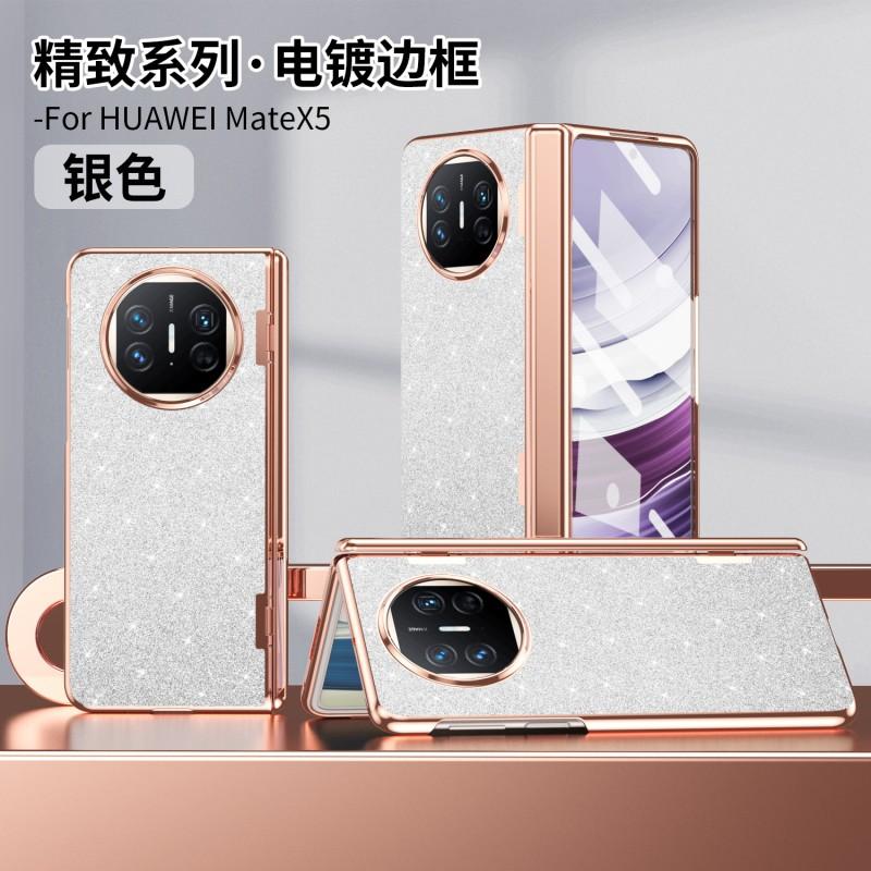 Luxury Electroplated Vegan Leather Case Mate X5 X3 Foldable Phone Full Coverage Shockproof With Kickstand