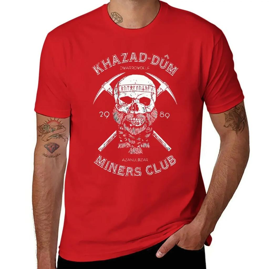 Khazaddum Miners Club Tshirt Funnys Customs Oversized Designer T Shirt Unisex