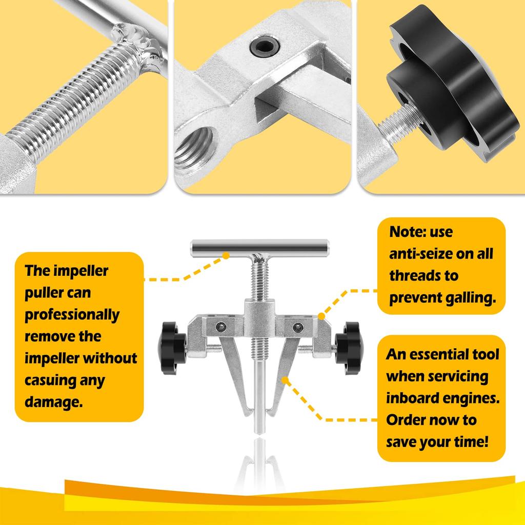 Bzumperyz 660040-1 Инструмент для снятия крыльчатки для 2-1/4" - 2-9/16" Морской съемник крыльчатки для крыльчатки Jabsco