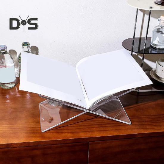 2 шт./комплект акриловая подставка для книг держатель X-образный дизайн прозрачный стиль утолщенная полка для чтения книжная витрина для книг