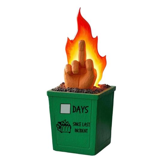 Статуя костра в мусорном контейнере, забавный средний палец, украшение для костра, забавный костер, декор для стола, домашний офис, розыгрыш, подарки