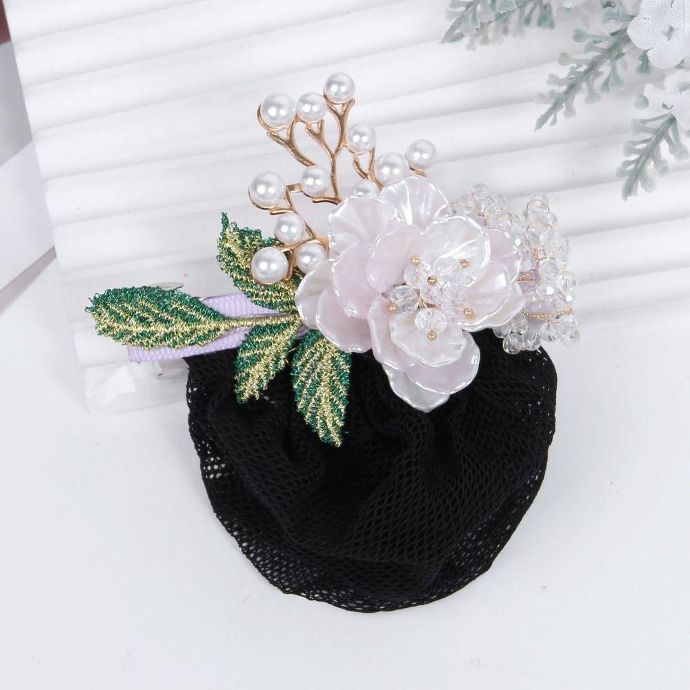 Сетка-чехол для шпилек, Снуд с цветком, Зажим-пружина, Корейский стиль, Кружевная сетка для волос, Подарок на День матери