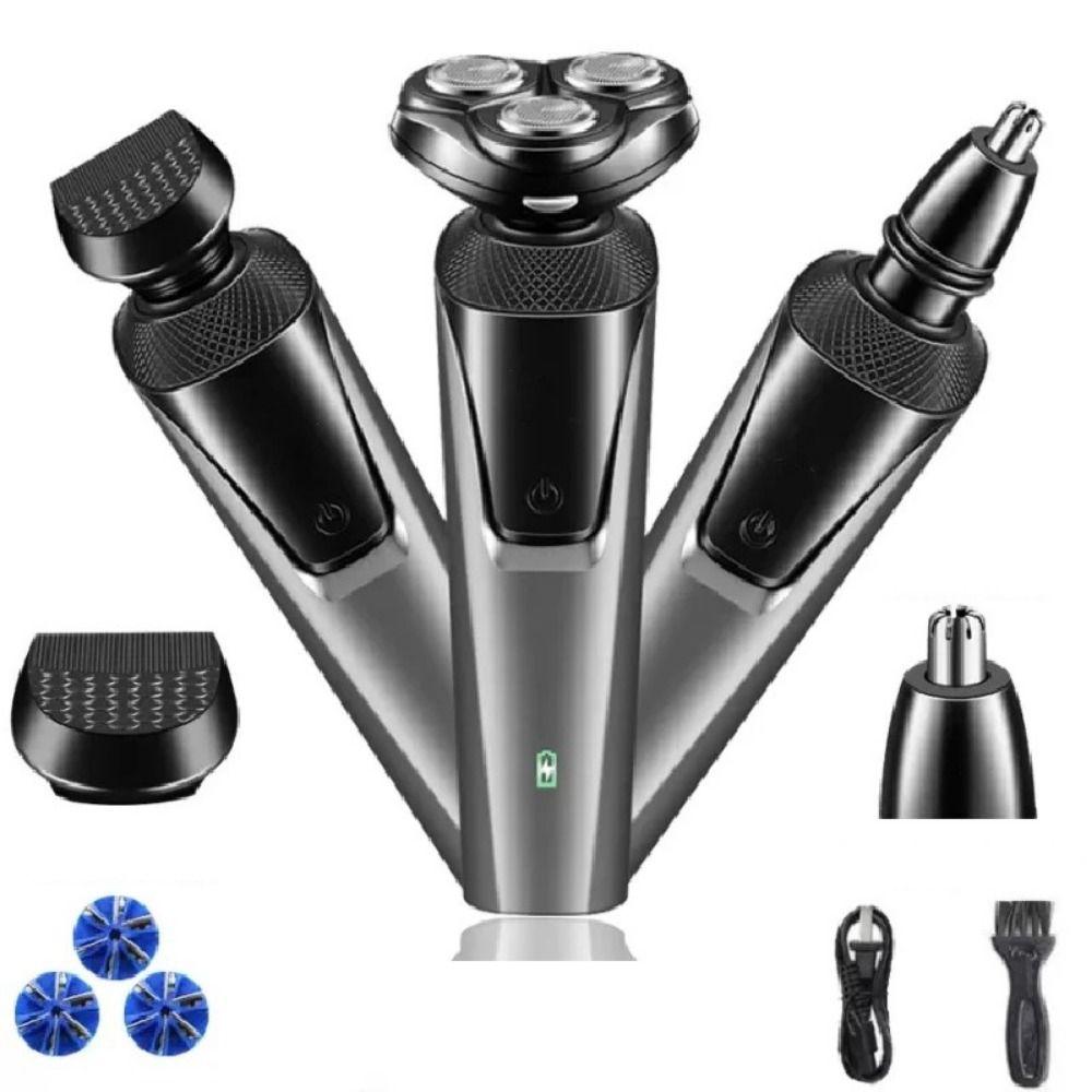 USB Перезаряжаемая 3 в 1 Электробритва Моющаяся Бритвенная Машинка Прочный Триммер для Бороды Подарки