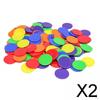 2x100x Math Counters for Kids Bingo Counting Chips Classroom Office Lodges 19mm Solid