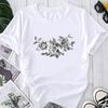 (Asian Size) Fashion Print Flower Style Trend Cute Cartoon Graphic Tee Female Casual T Clothing Casual Women's Top Short Sleeve T-shirt