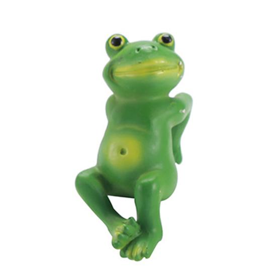 Planter Frog Figurine Resin Frog Flowerpot Decoration Flower Pot Edge Hanging Frog for Garden Potted Plants Bonsai