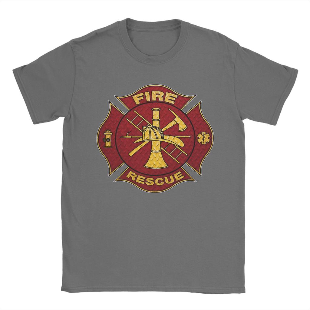 Harajuku T Shirt Fire Fighter Rescue Firefighter Cotton TShirts Tshirt for Unisex Beach Aesthetic Print Short Sleeve Top Tees