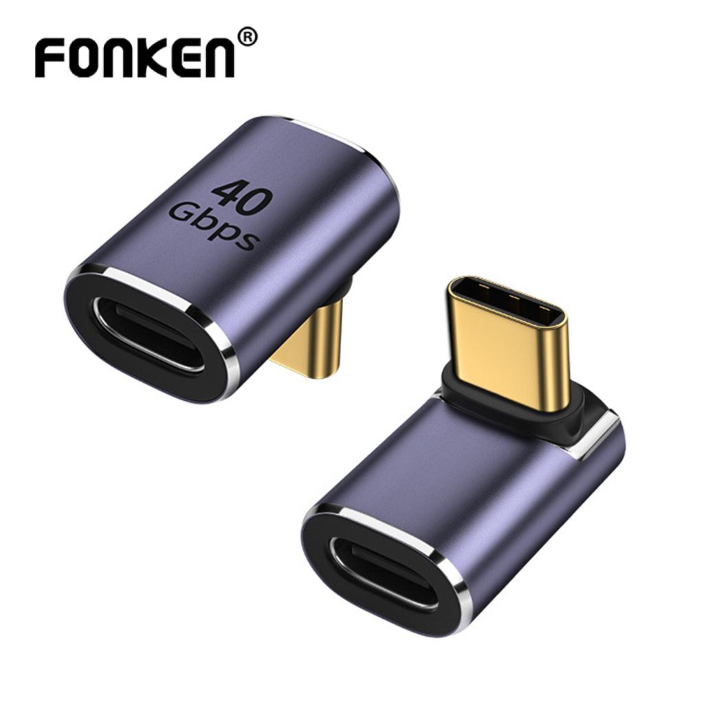 FONKEN Адаптер кабеля для передачи данных Type-C, адаптер для зарядки локтя 40 ГБ для мобильного телефона Thunderbolt3, адаптер USB C к C