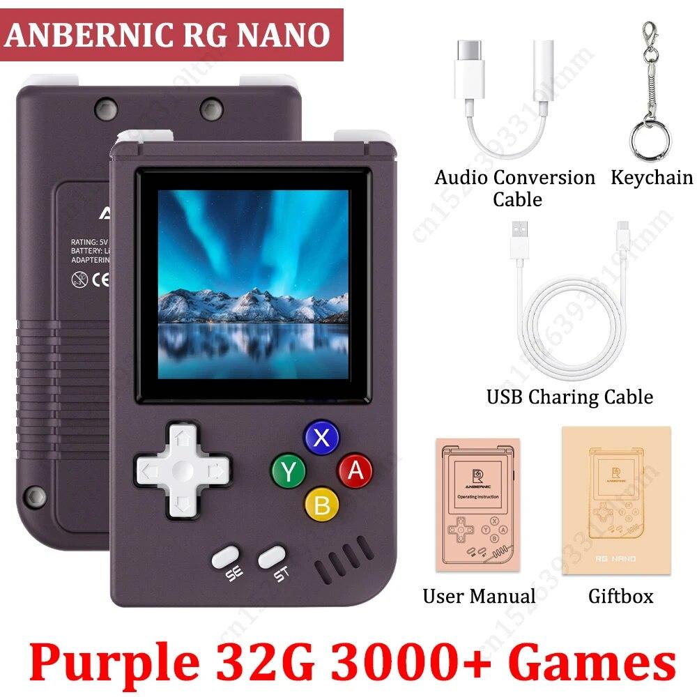 Мини-ретро портативная игровая консоль Anbernic Rg Nano с 1,54-дюймовым Ips-экраном, переносной игровой плеер Linux, 8000+ ретро-игр, Mp3-музыкальный плеер