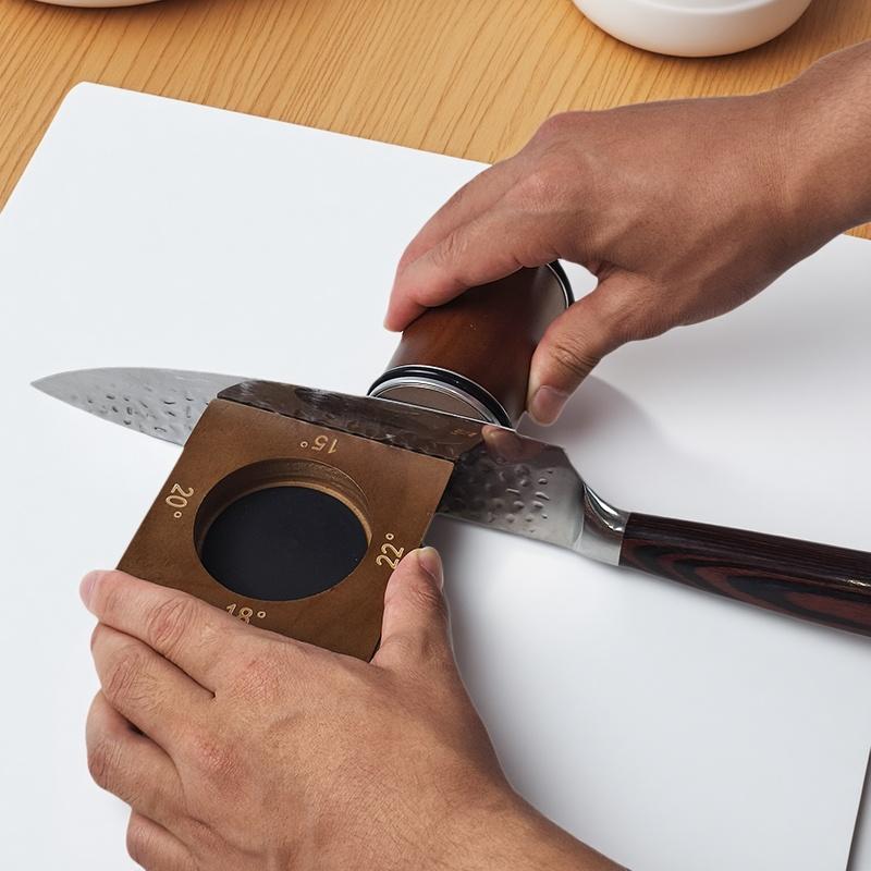 4-угловая роликовая точилка для ножей 15/18/20/22° Роликовые точилки Магнит Деревянная основа Набор алмазных точильных камней Система заточки для деревообработки