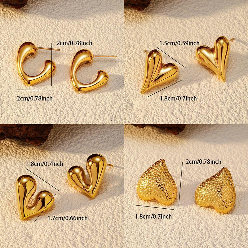 Chenhe jewelry light luxury jewelry does not fade love earrings design sense niche high sense earrings female titanium steel stud earrings