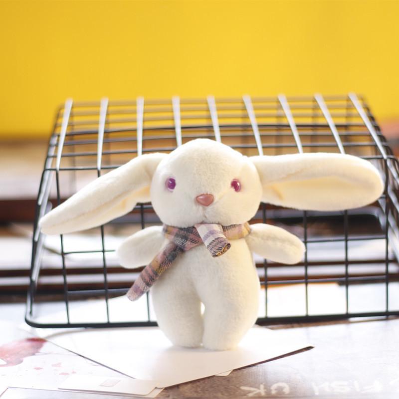 Adorable Plush Bunny Keychain Mini Stuffed Toy Cute Rabbit Bag Charm Pp Cotton