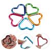 2Pcs Bag Accessories Aluminum Keyring Hook Outdoor Heart-shaped Keychain Clip Carabiner 2 Inch
