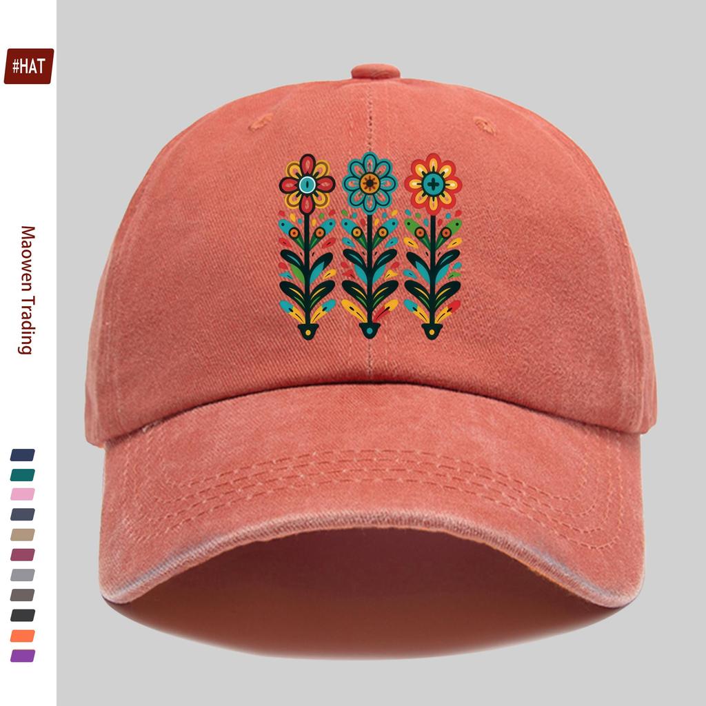 pc Vibrant Plant Pattern Printed Baseball Cap Casual Pattern Design Decor Hat Comfortable Lightweight Sun Hat with Adjustable