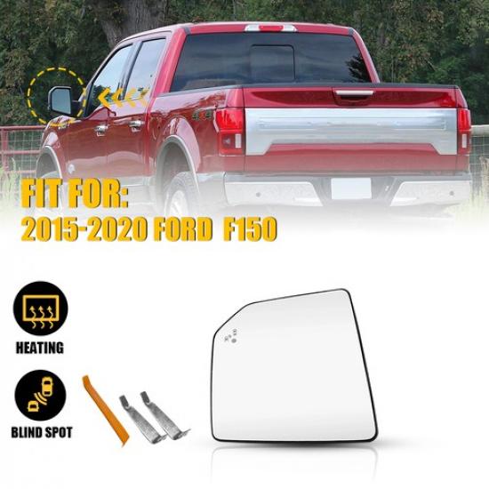 Mirror Glass Heated Blind Spot For 2015- Ford F150 Driver Side HC3Z17K707A