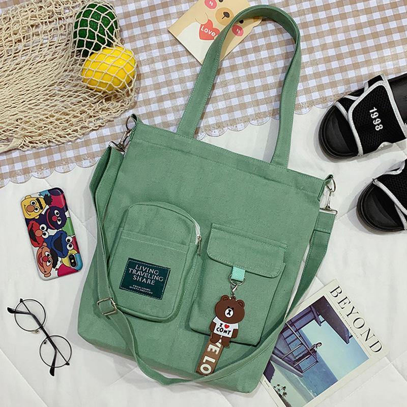 Canvas Bag Personalized Messenger Bag Female Student Campus Handbag Casual Fashion Shoulder Bag