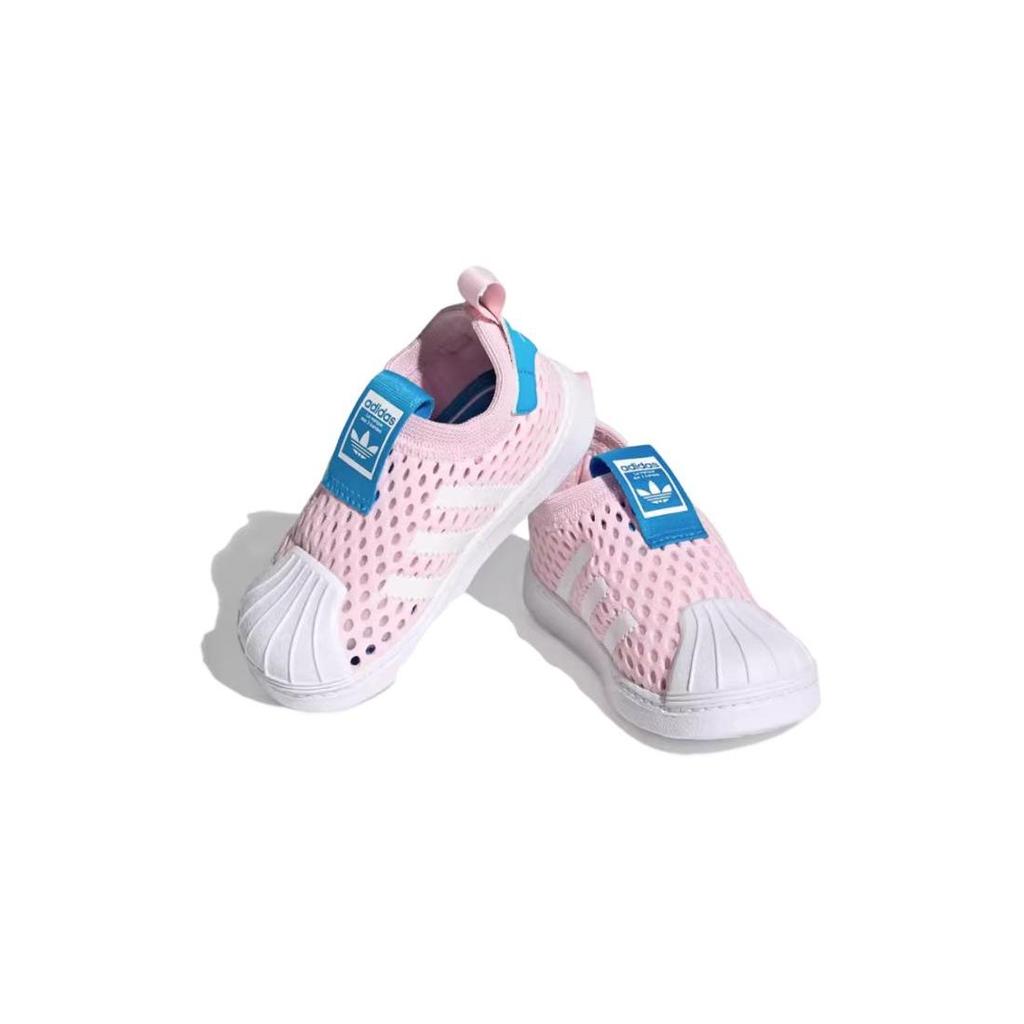 Adidas Originals Superstar 360 2.0 Durable Breathable Mid-Top Kids Skate Shoes Pink White Kids Skate Shoes FZ5605