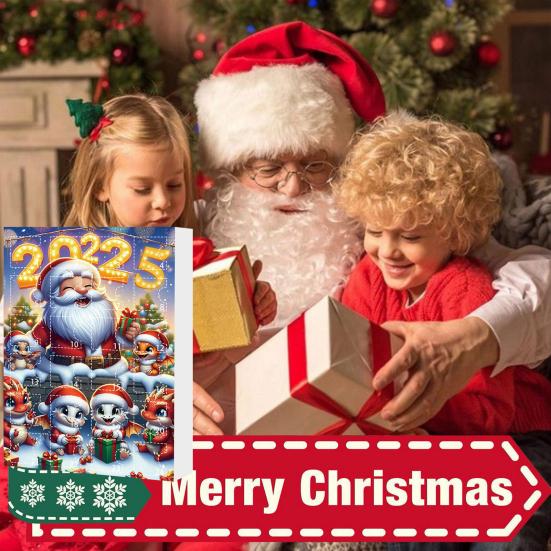 Рождественский Дракон Адвент-календарь 2025 24 шт. Акриловая Подвеска Дракон Календарь Обратного Отсчета Праздничные Подарки для Детей Взрослых